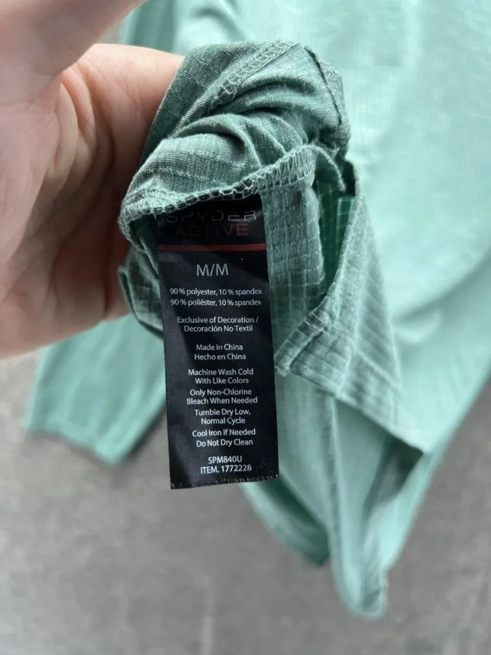 Spyder Active Pullover Mens Medium Green 1/4 Zip Long Sleeve Performance Top